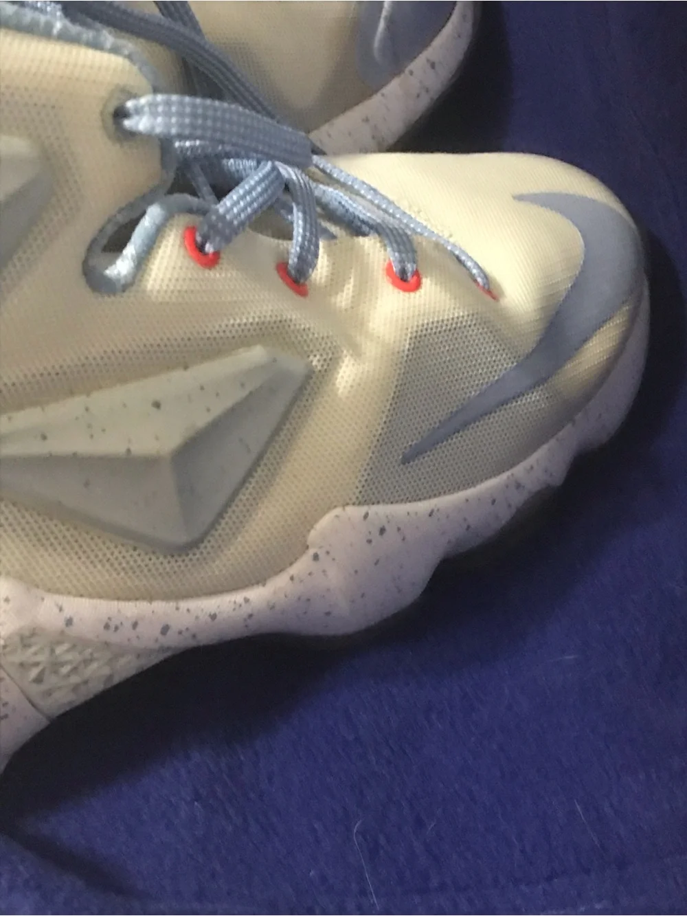 Kids Lebron James Light Blue and White High-Top Sneakers by Nike